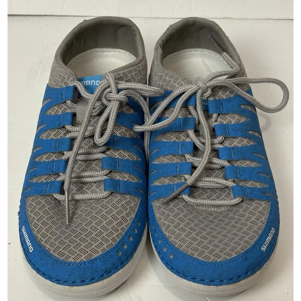 Shimano EVAIR Boat Shoe Men’s SIZE‎ 7 Blue/Grey Coastal Nautical